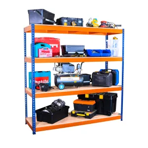 Heavy Duty Industrial Shelving Unit 4 Levels 2200mm High - Select Your Size | 400KG's UDL Per Shelf