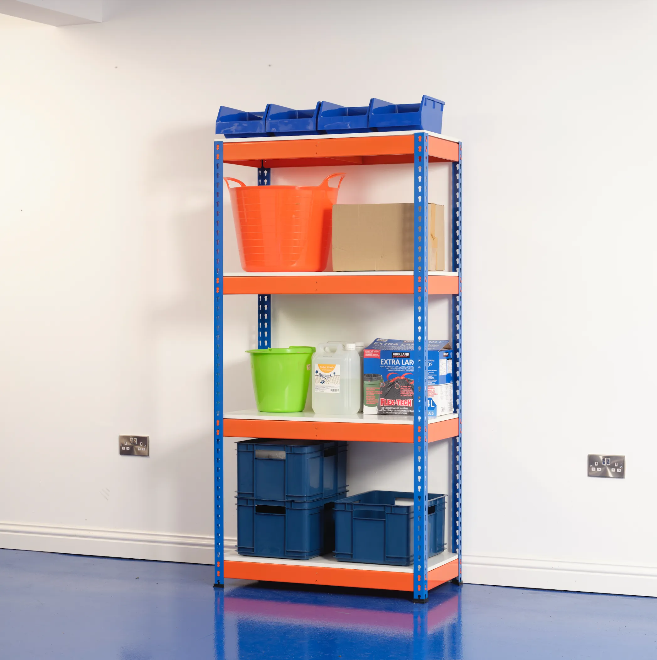 Heavy Duty Industrial Shelving Unit 4 Melamine Shelves - 1800mm H x 900mm W x 450mm D - 400KG's UDL Per Shelf