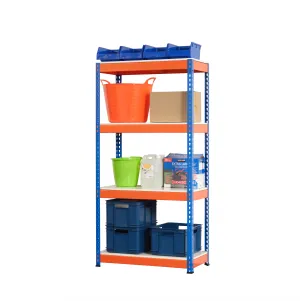 Heavy Duty Industrial Shelving Unit 4 Melamine Shelves - 1800mm H x 900mm W x 450mm D - 400KG's UDL Per Shelf