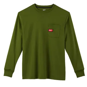 Heavy Duty Pocket T-Shirt - Long Sleeve - Green S