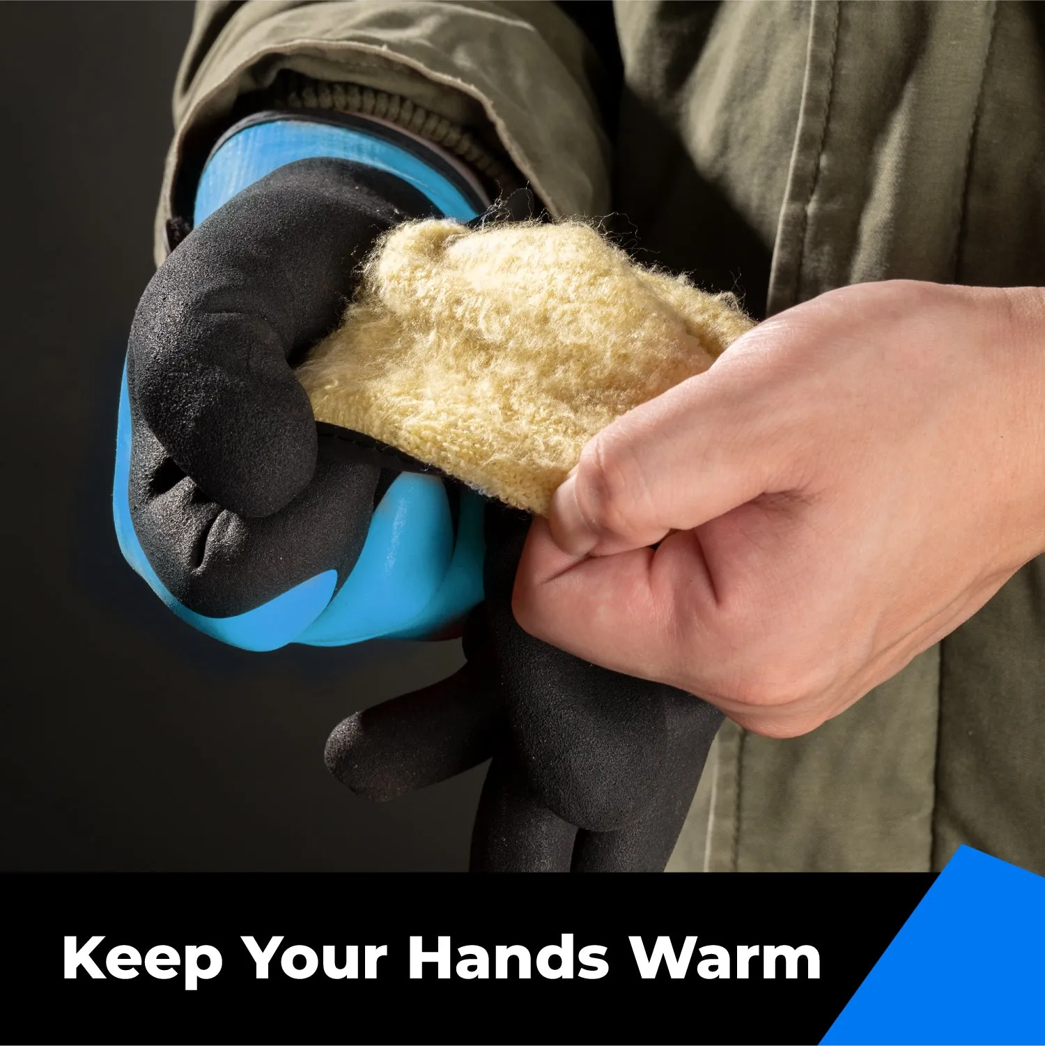 Heavy Duty Winter Gloves, Latex Fully Soaked, 100% Water Proof, Thermal Insulated Winter Dipped Gloves