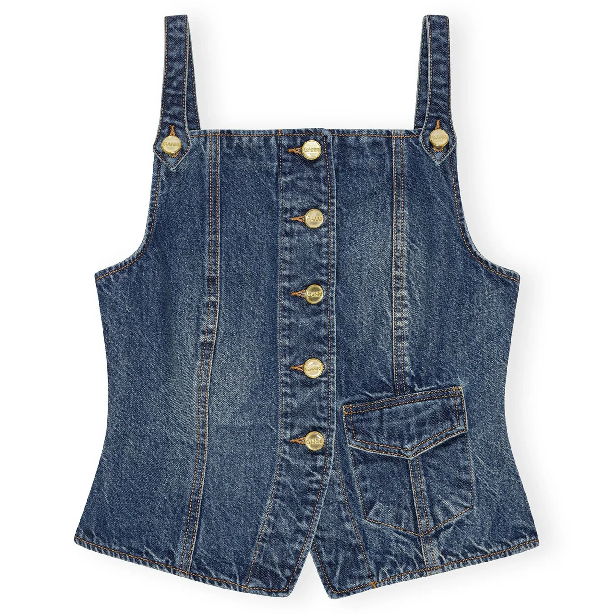 Heavy Washed Denim Top