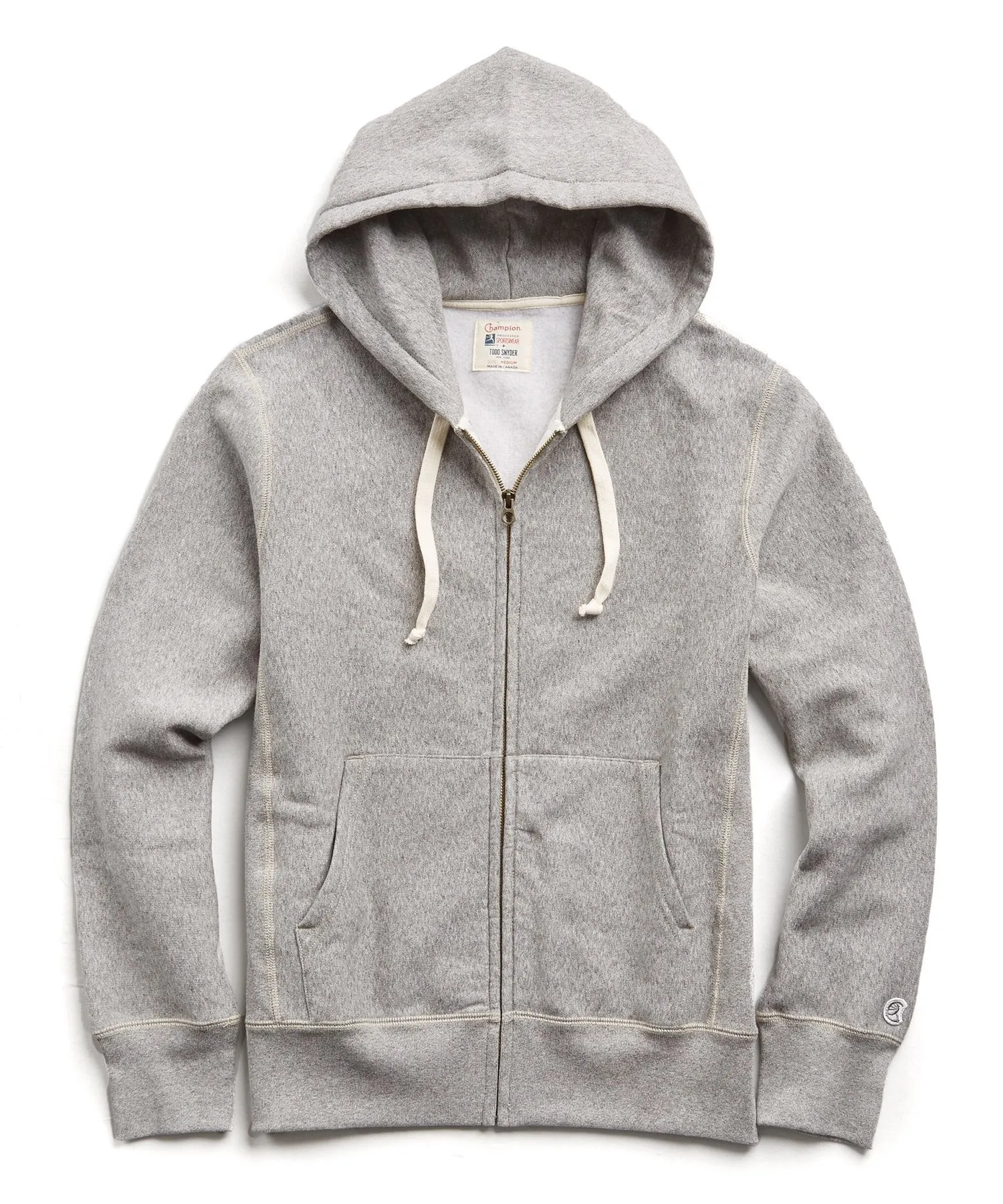 Heavyweight Full Zip Hoodie in Light Grey Mix