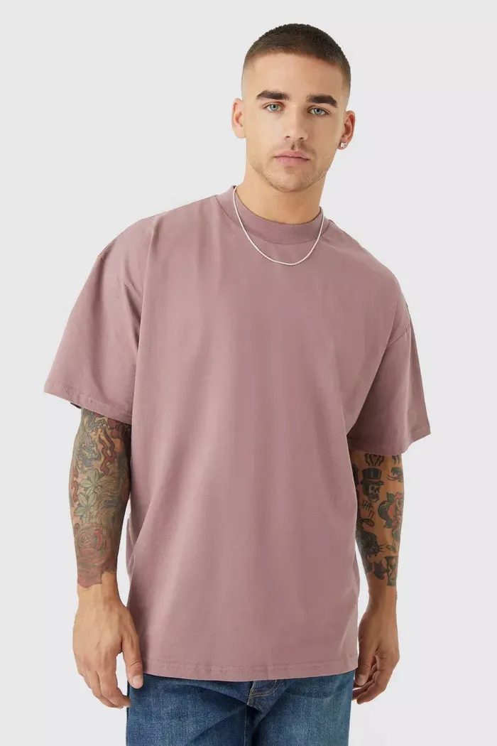 Heavyweight Oversize Solid T-Shirt Mauve