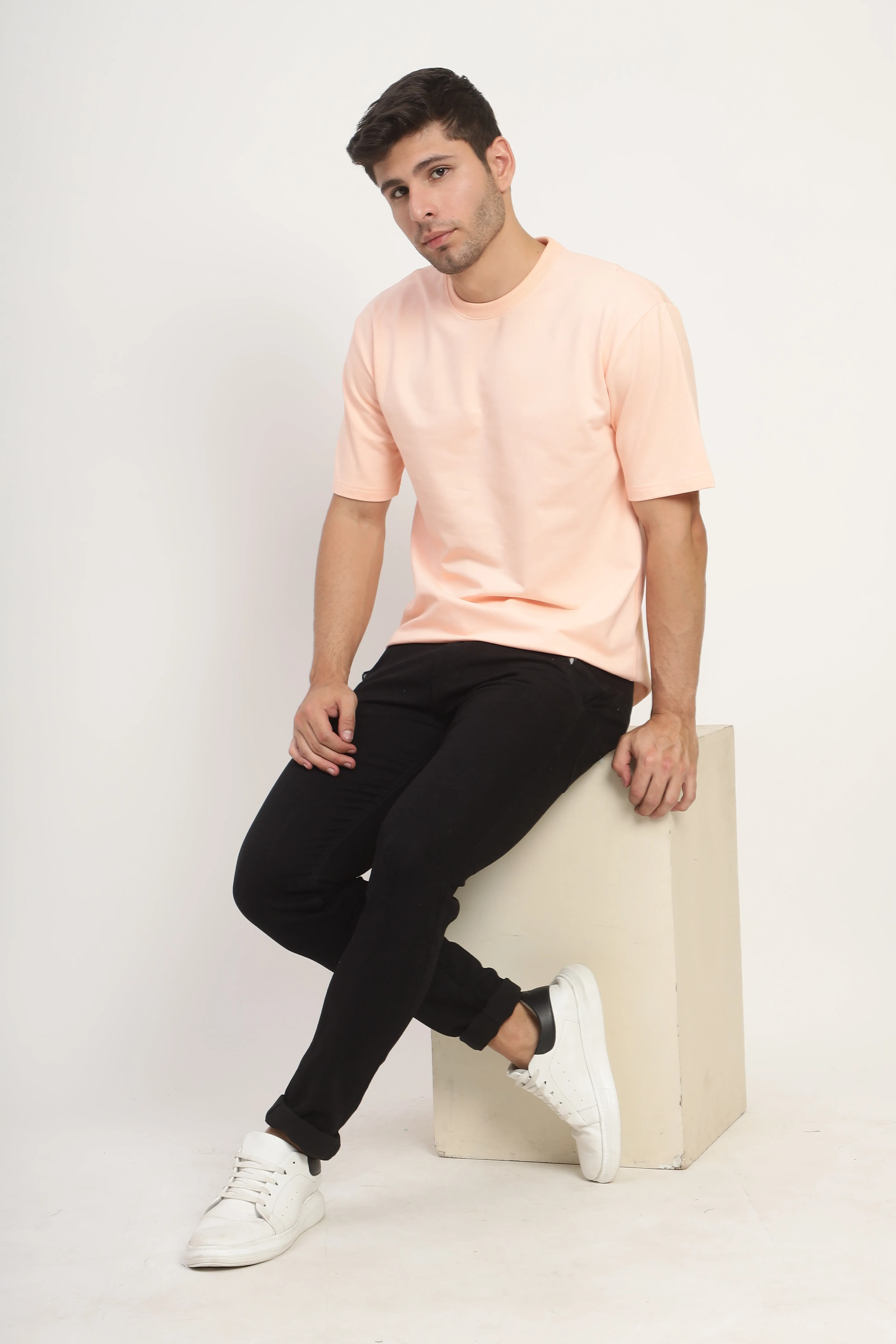 Heavyweight Oversize Solid T-Shirt Peach