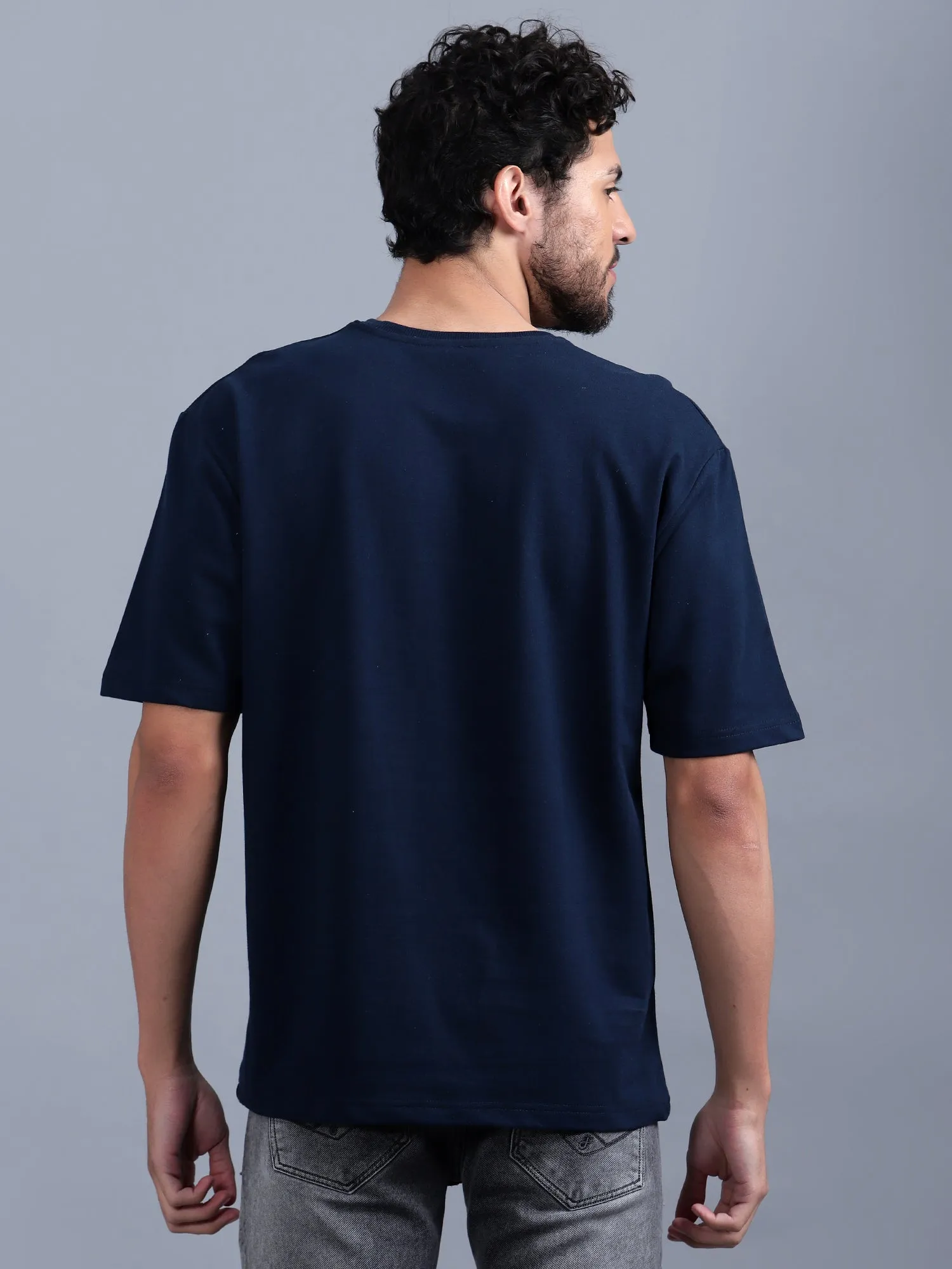 Heavyweight Oversize Solid T-Shirts Navy Blue