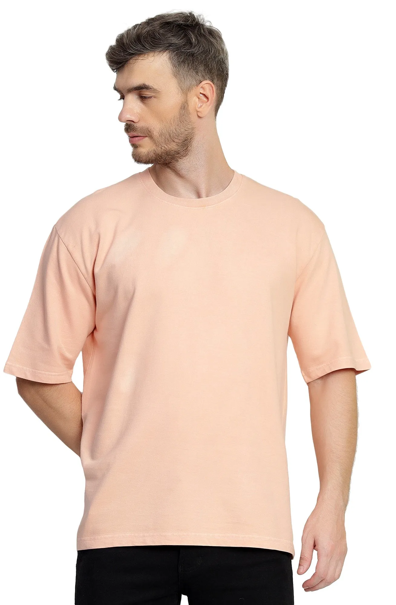 Heavyweight Oversize Stone Washed T-Shirt Pastel Peach