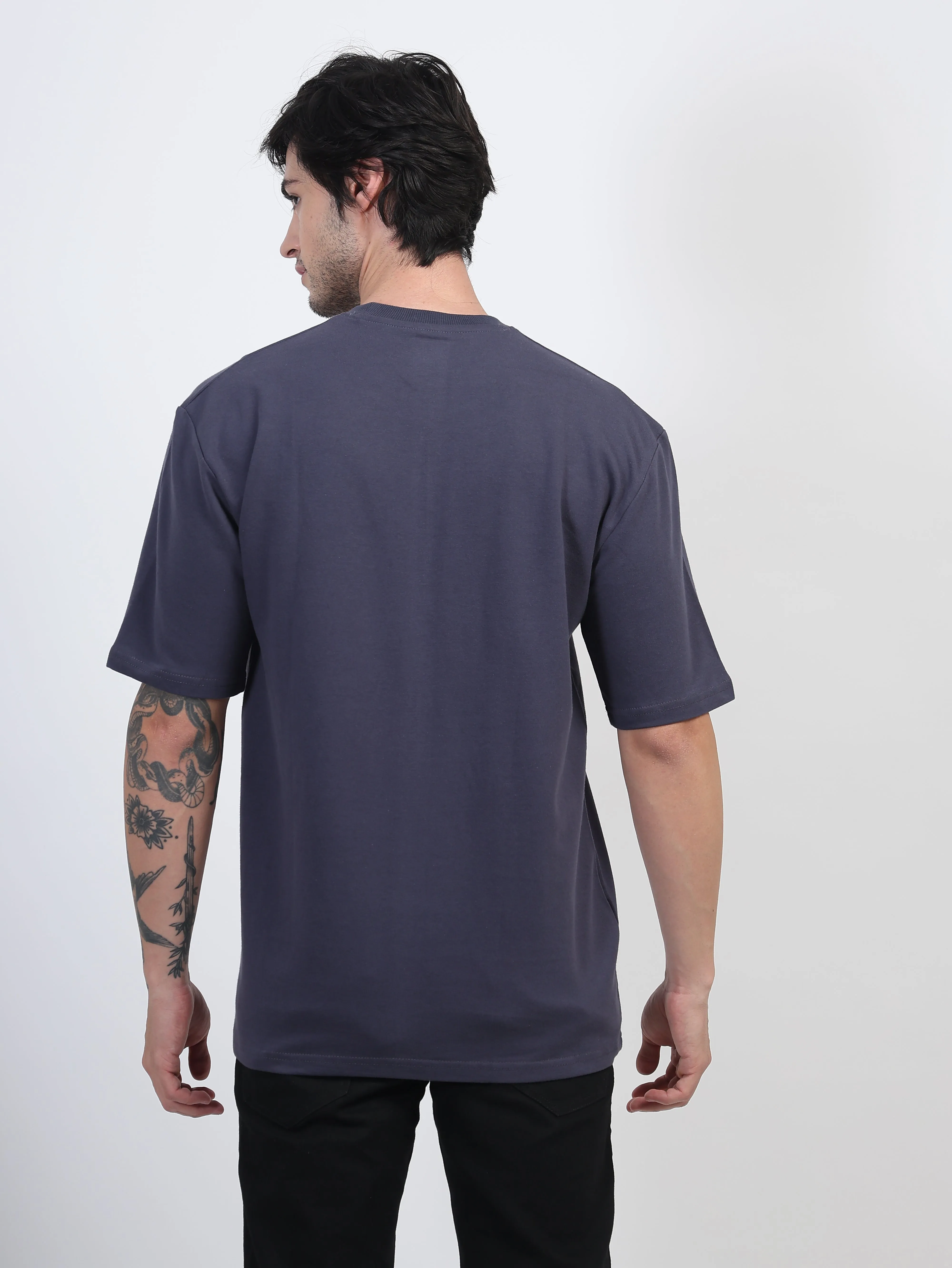 Heavyweight Oversized Solid T-Shirts Steel grey