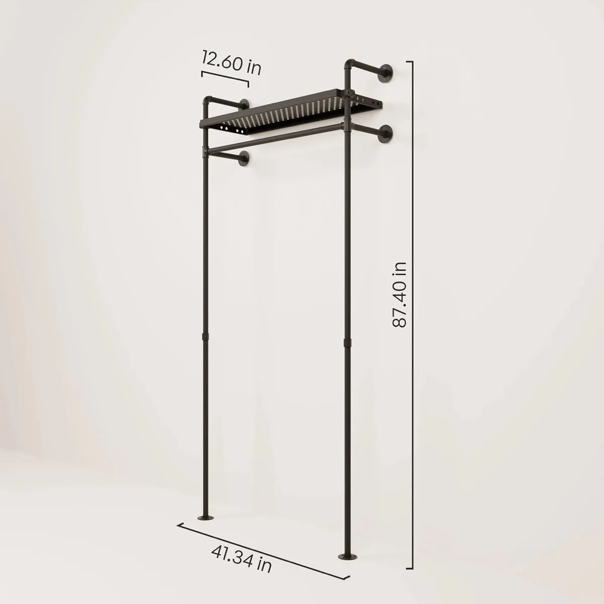 HEDDA METAL – Shelf with clothing rack | clothes rack shelf