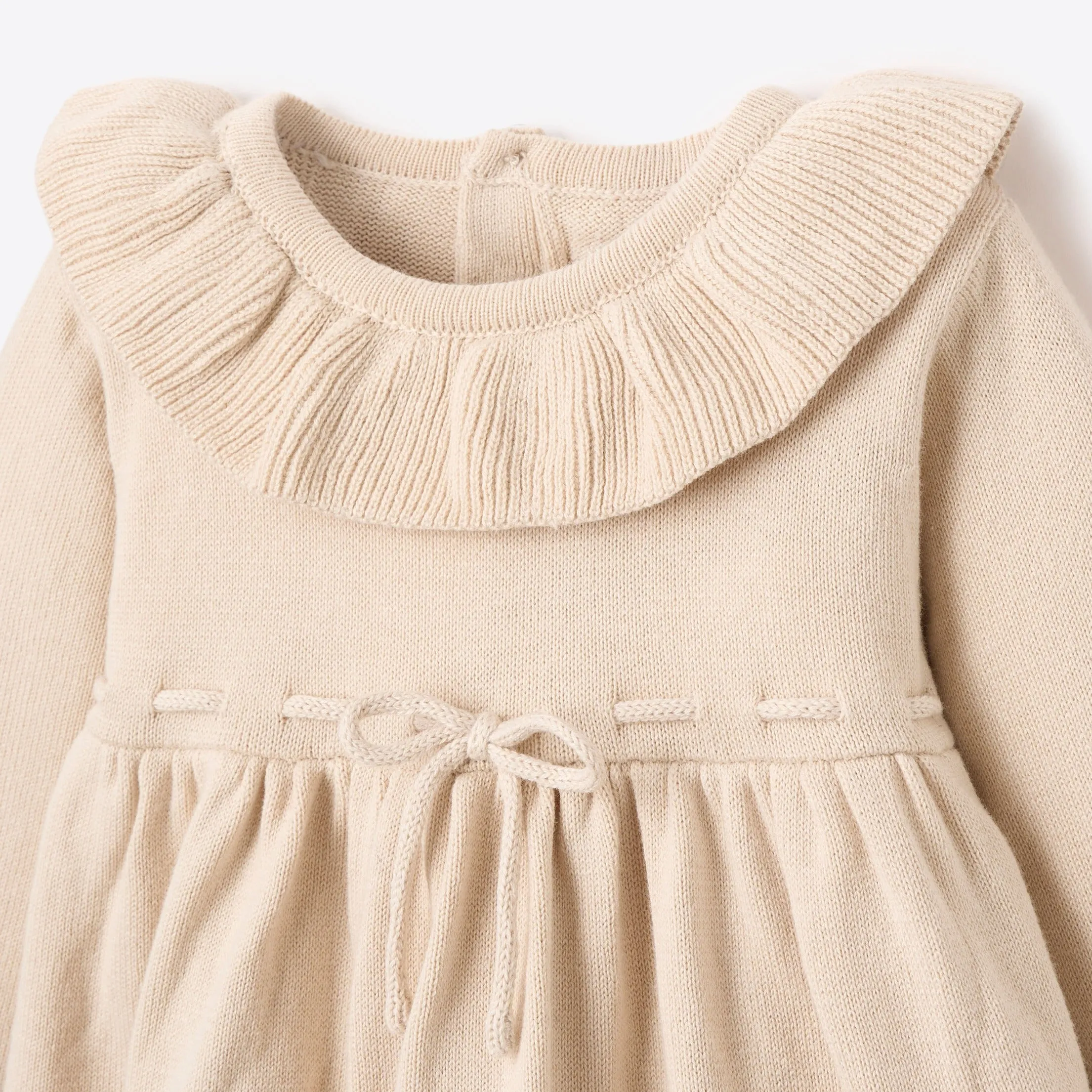 Hedgehog Knit Ruffle Collar Dress