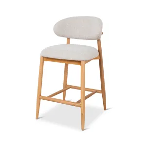 Heizer 65cm Oak Bar Stool - Coastal Beige