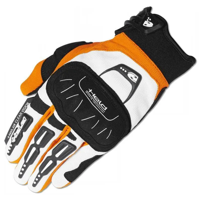 Held Backflip Motocross Gloves, White/Orange