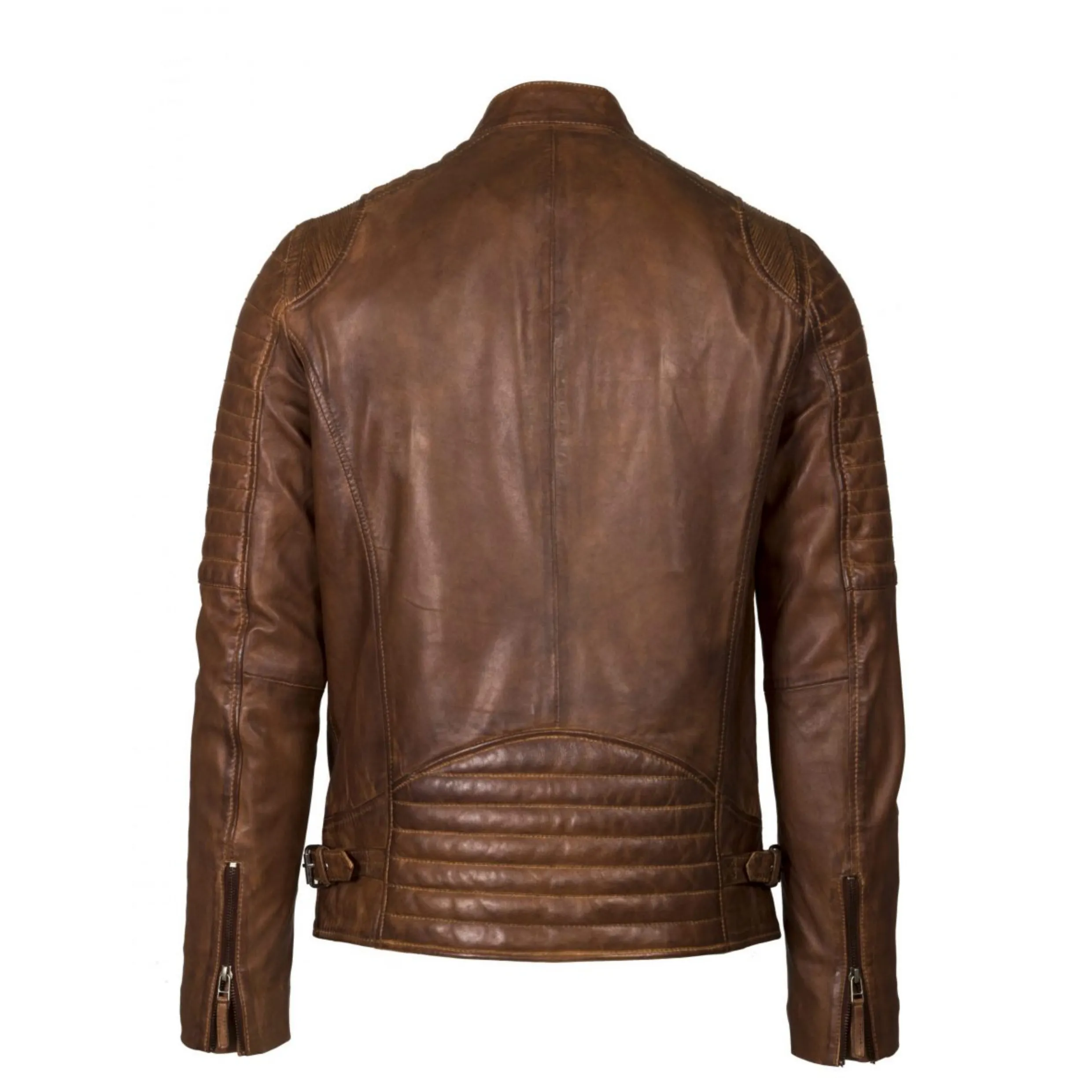 Helium Supersoft Nappa Leather Biker Jacket Paolo 5081 Tan