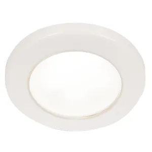 Hella Marine EuroLED 75 3" Round Screw Mount Down Light - White LED - White Plastic Rim - 24V