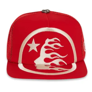 Hellstar Big Logo Snapback Red Trucker Hat