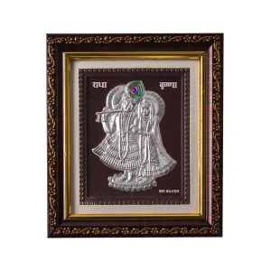 HEM Jewels Pure Silver Radhe Krishna Frame for Gift & Home Decor (5x5 Inch) (Pack of 5)