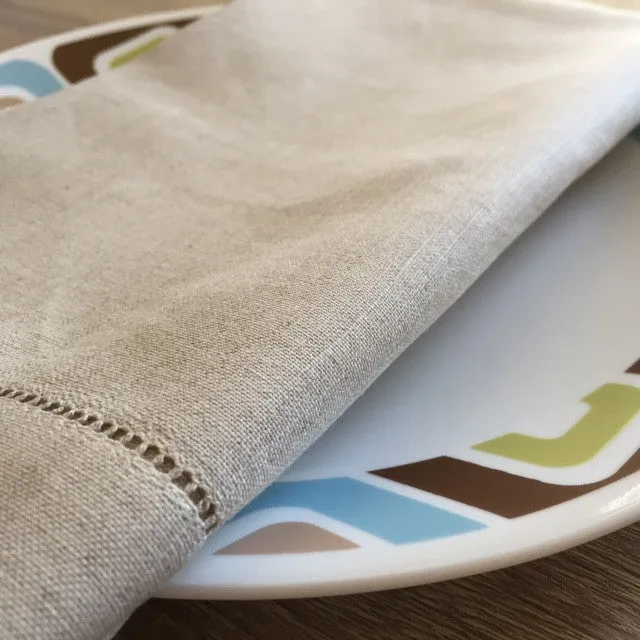 Hemstitch Lunch Dinner Napkin Natural 18" Inch