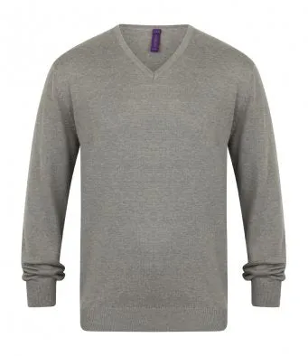 Henbury Lightweight Cotton Acrylic V Neck Sweater