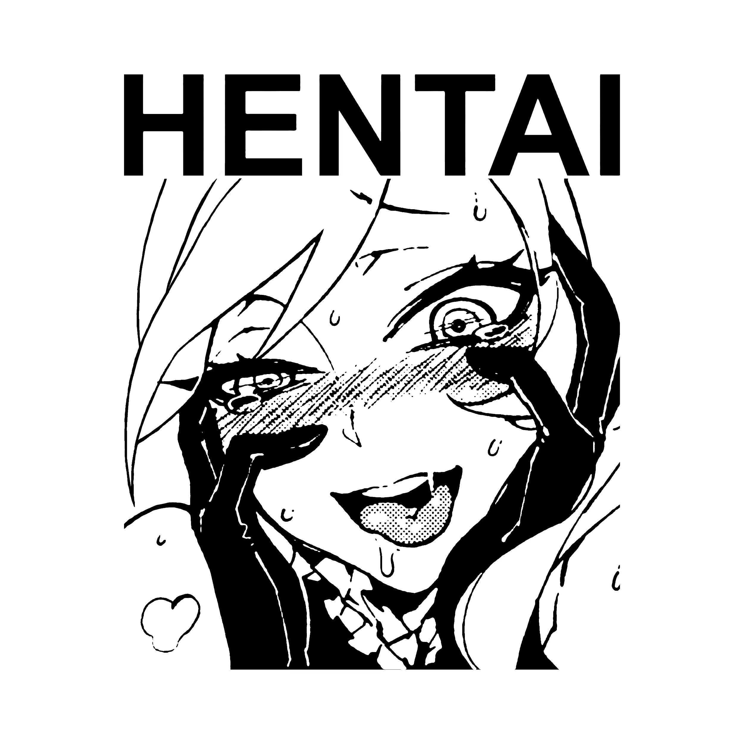 Hentai Ahegao Face Slim Fit Tee