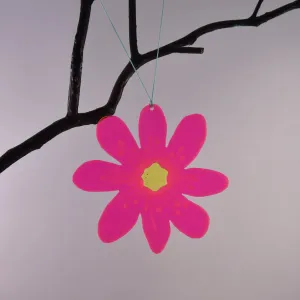 Hepatica in Red/Pink Fluorescent Suncatcher