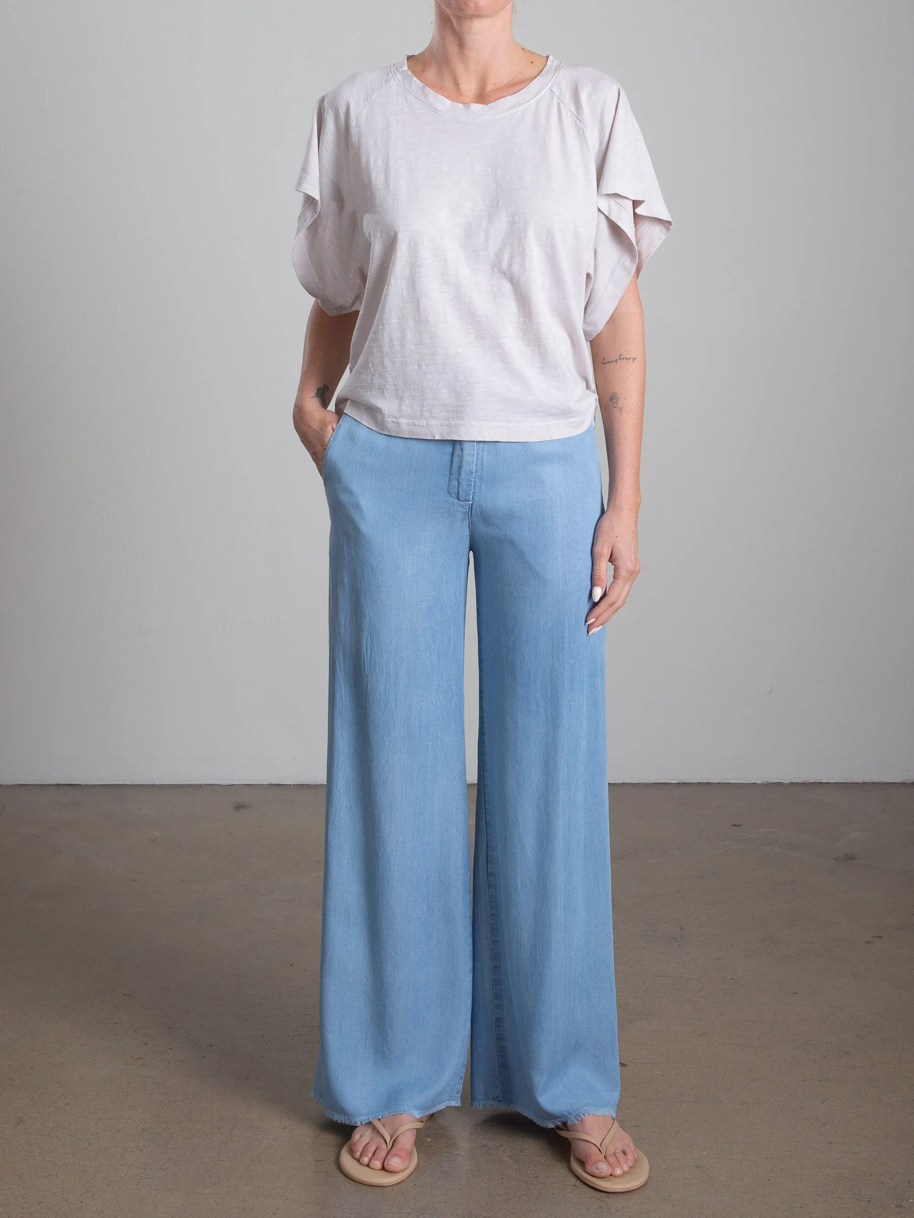 Hepburn Pant in Chambray - Light Wash