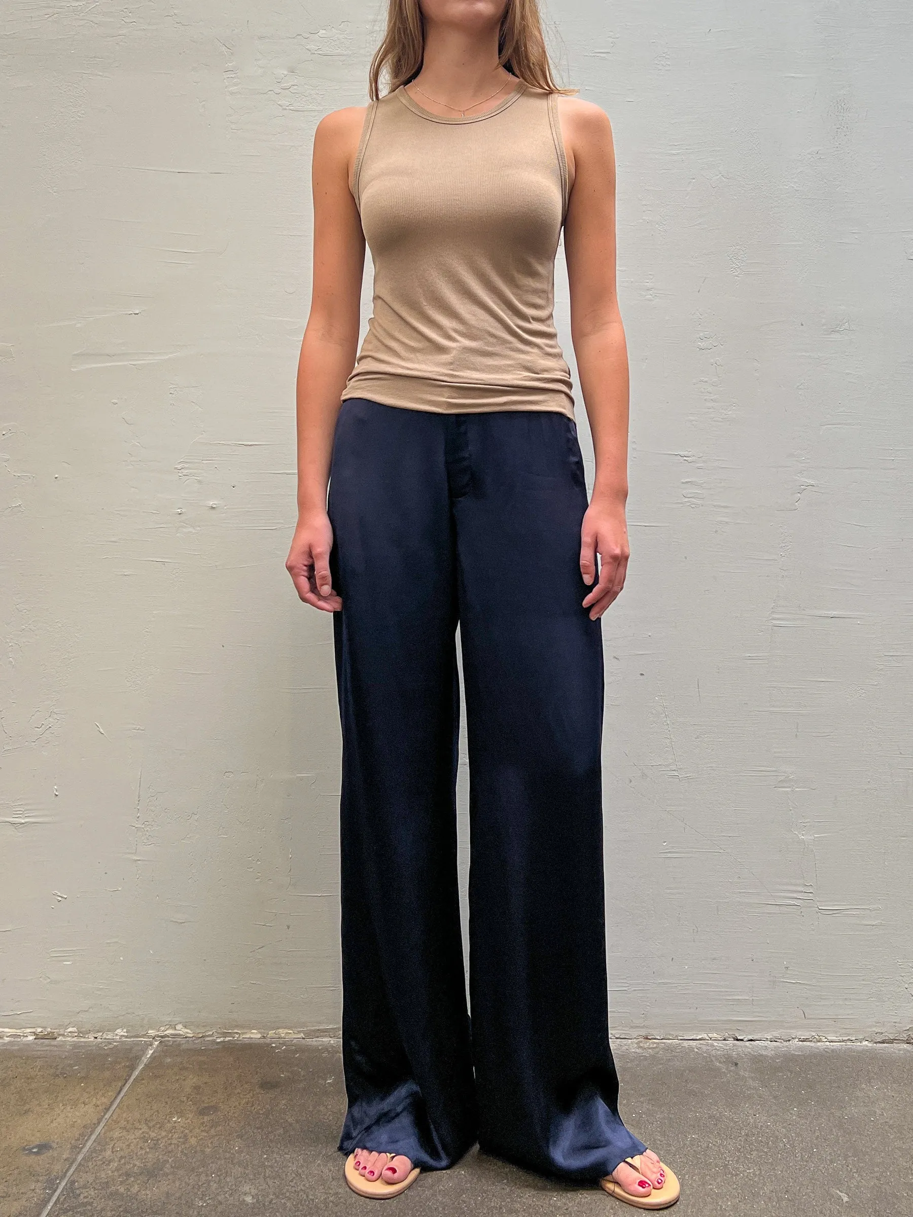 Hepburn Pant in Italian Satin - Night