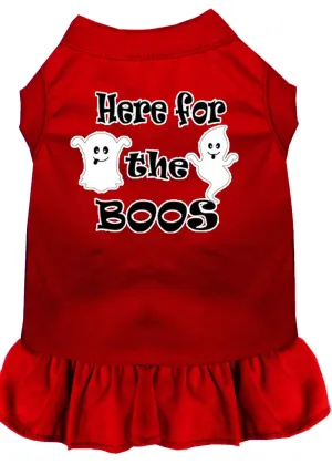 Here For The Boos Screen Print Dog Dress Red Sm (10)