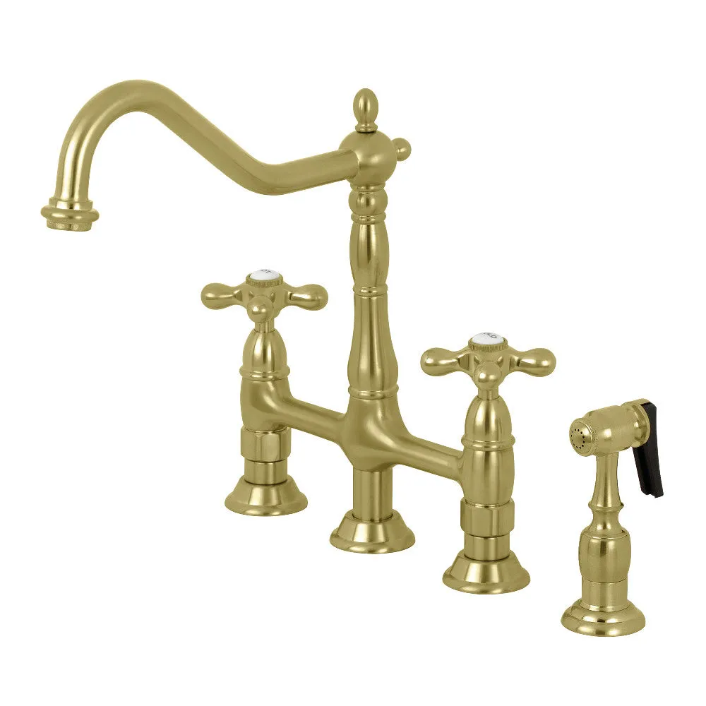 Heritage 8" Center Kitchen Bridge Faucet, 8.9" In Spout Reach