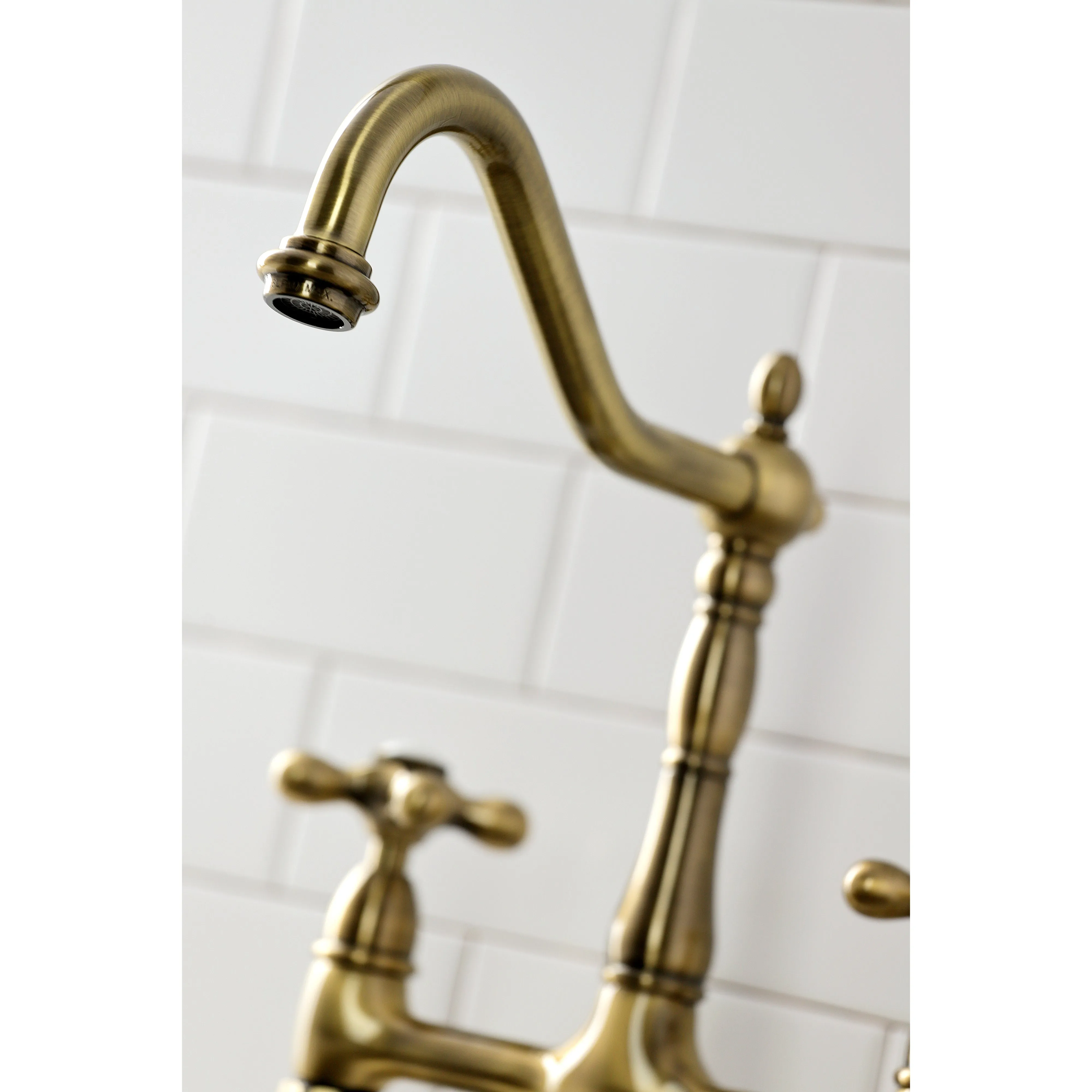 Heritage 8" Center Kitchen Bridge Faucet, 8.9" In Spout Reach