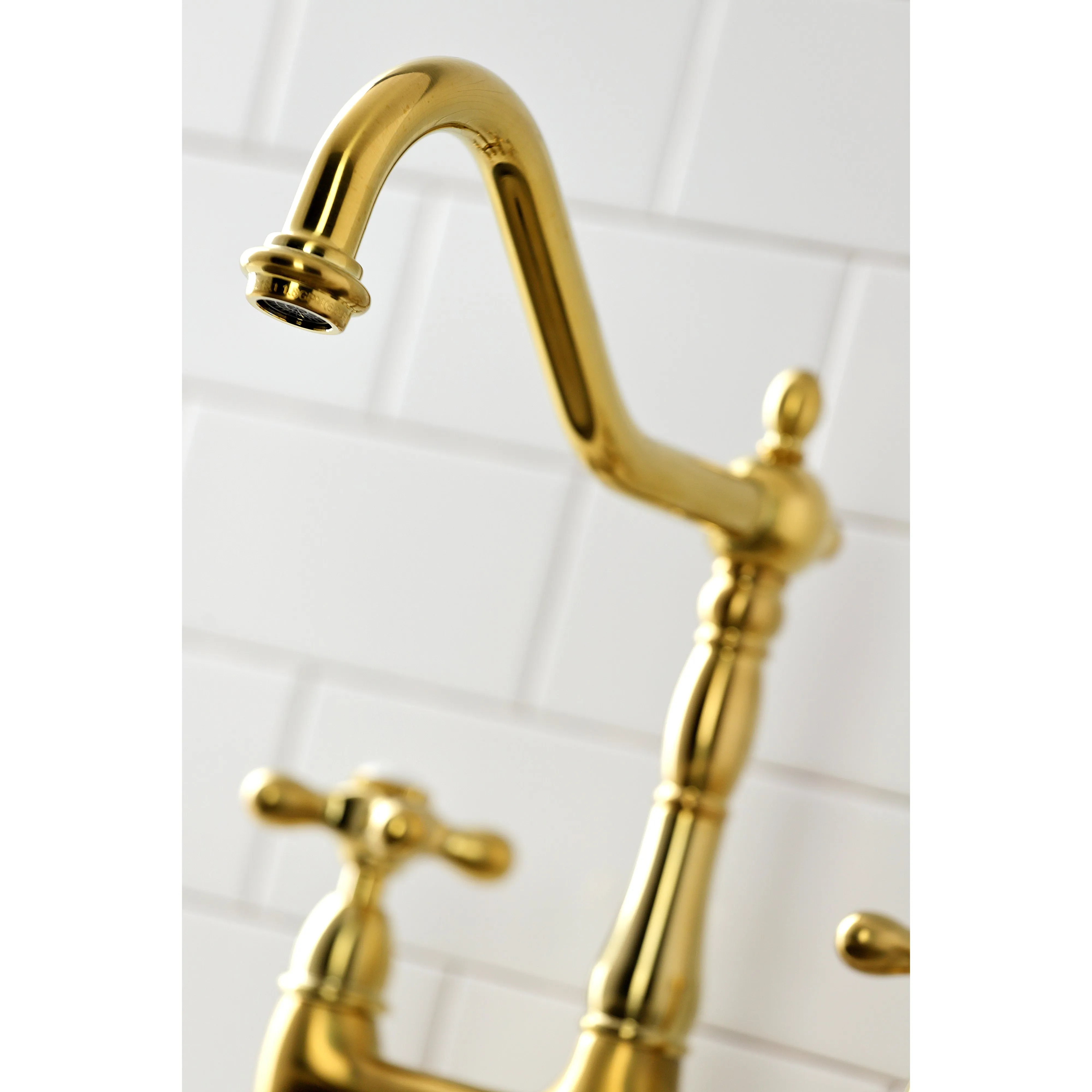 Heritage 8" Center Kitchen Bridge Faucet, 8.9" In Spout Reach