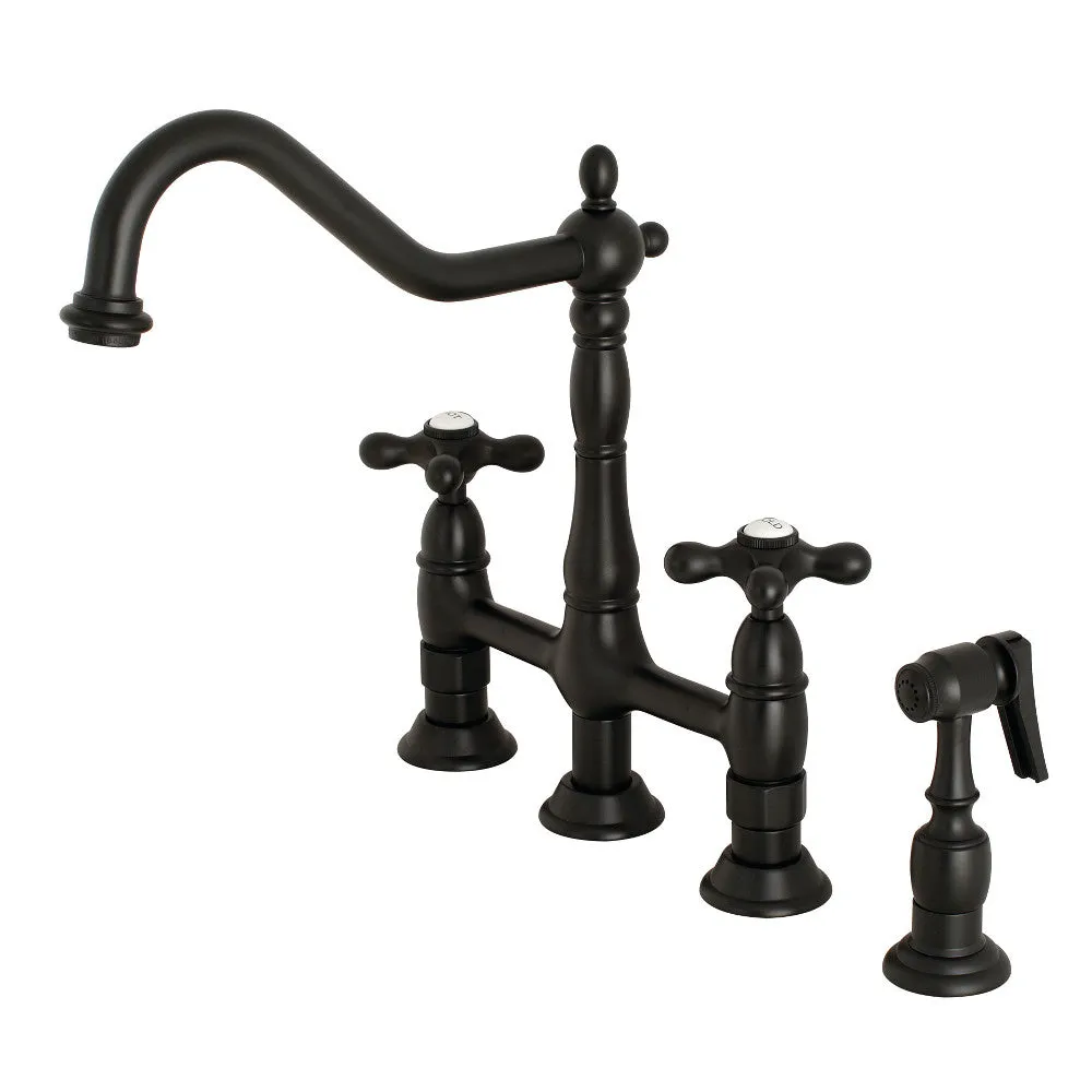 Heritage 8" Center Kitchen Bridge Faucet, 8.9" In Spout Reach