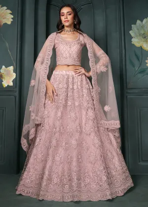 Heritage Pink Beautifully Embroidered Bridal Lehenga Choli