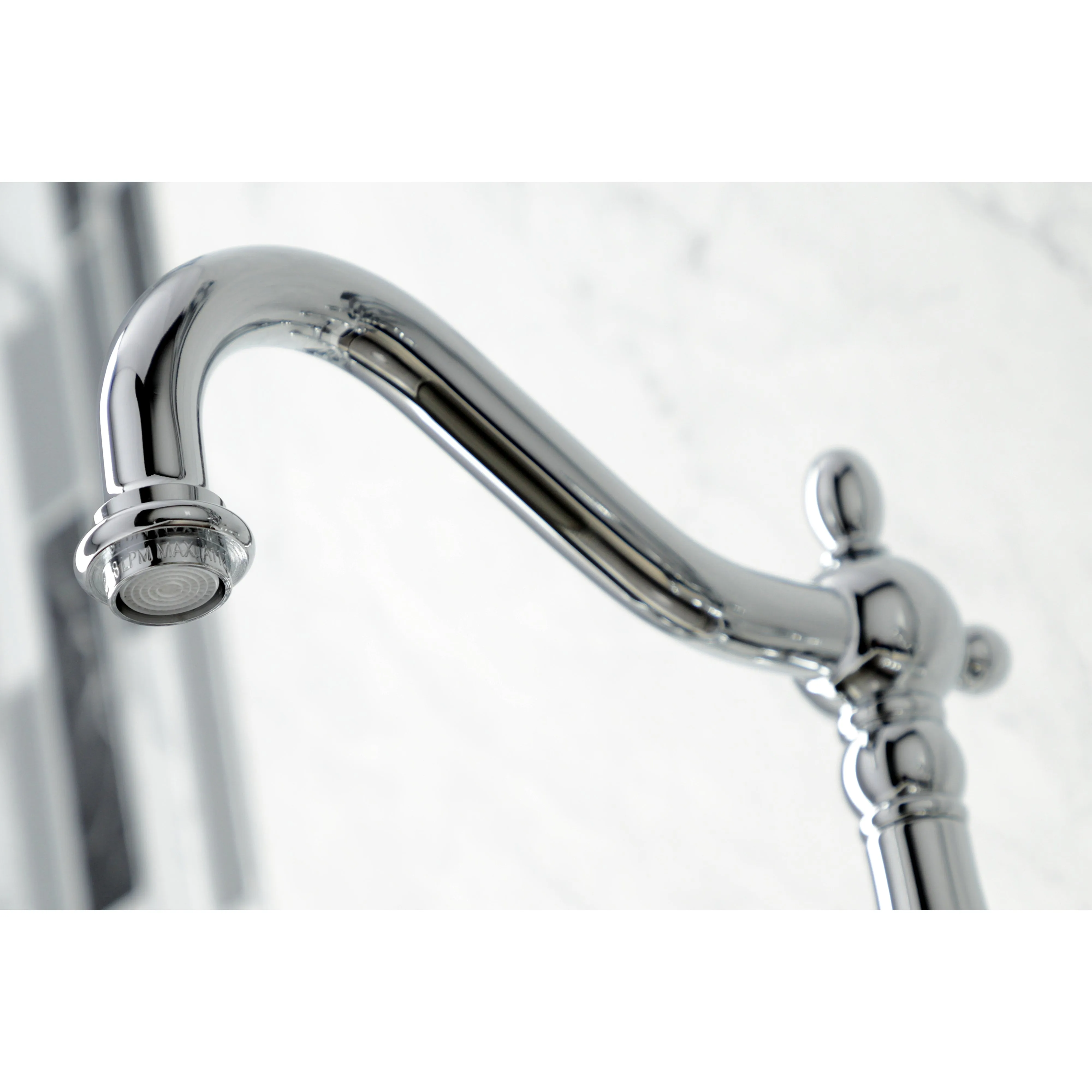 Heritage Traditional Wall Mount Bridge Kitchen Faucet with Brass Sprayer