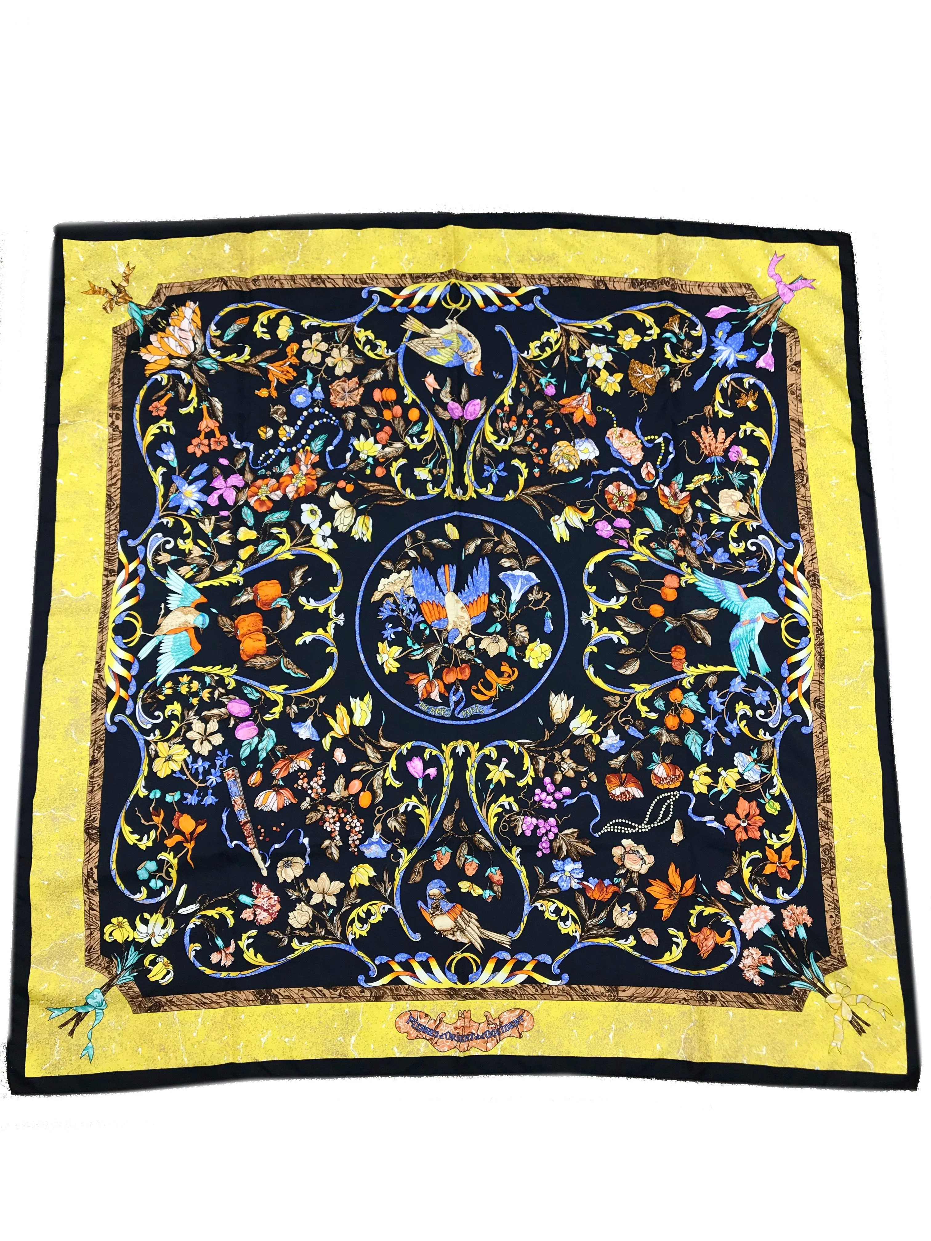 Hermes Pierres d'Orient et d'Occident Silk Scarf 90