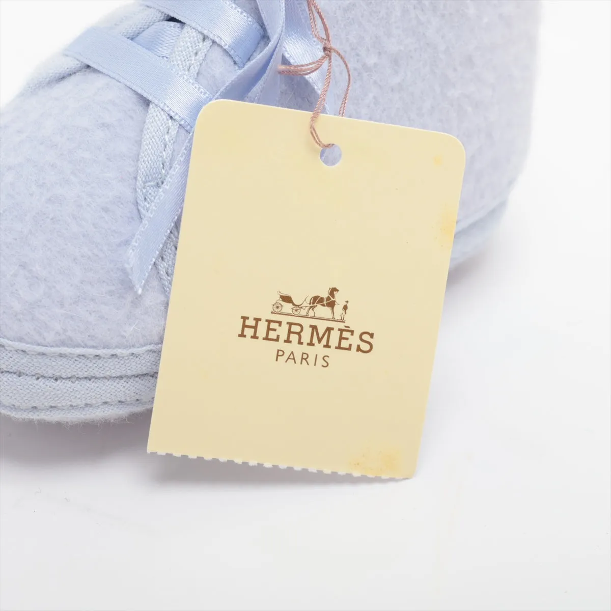 Hermès Wool Angora Baby Shoes  Blue