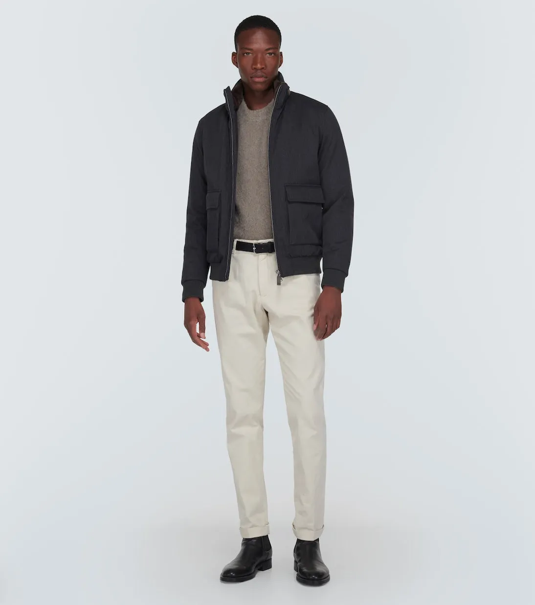 Herno wool bomber jacket, gray