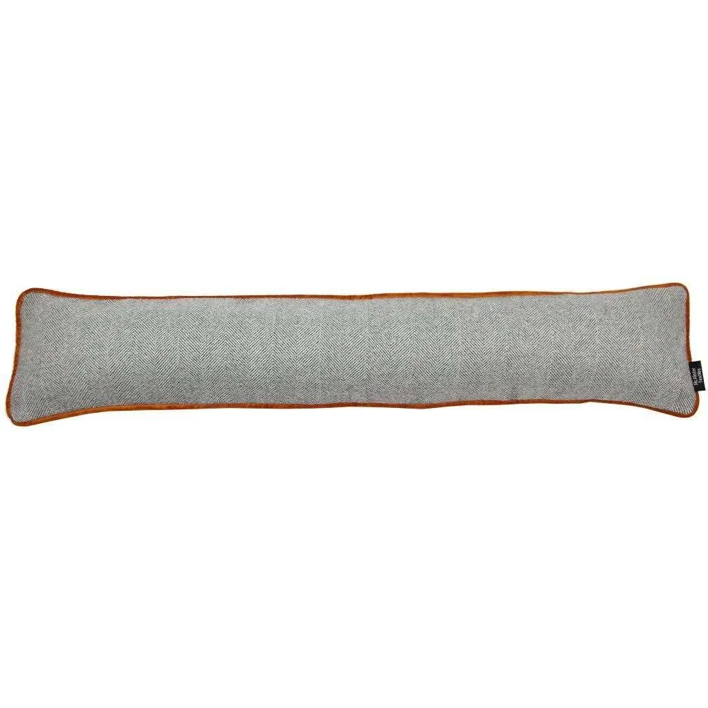 Herringbone Boutique Grey   Orange Draught Excluder