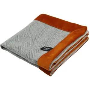 Herringbone Boutique Grey   Orange Throw Blankets & Runners