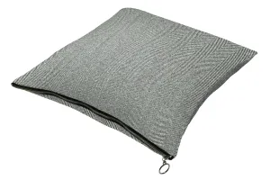 Herringbone Zipper Edge Charcoal Grey Cushion