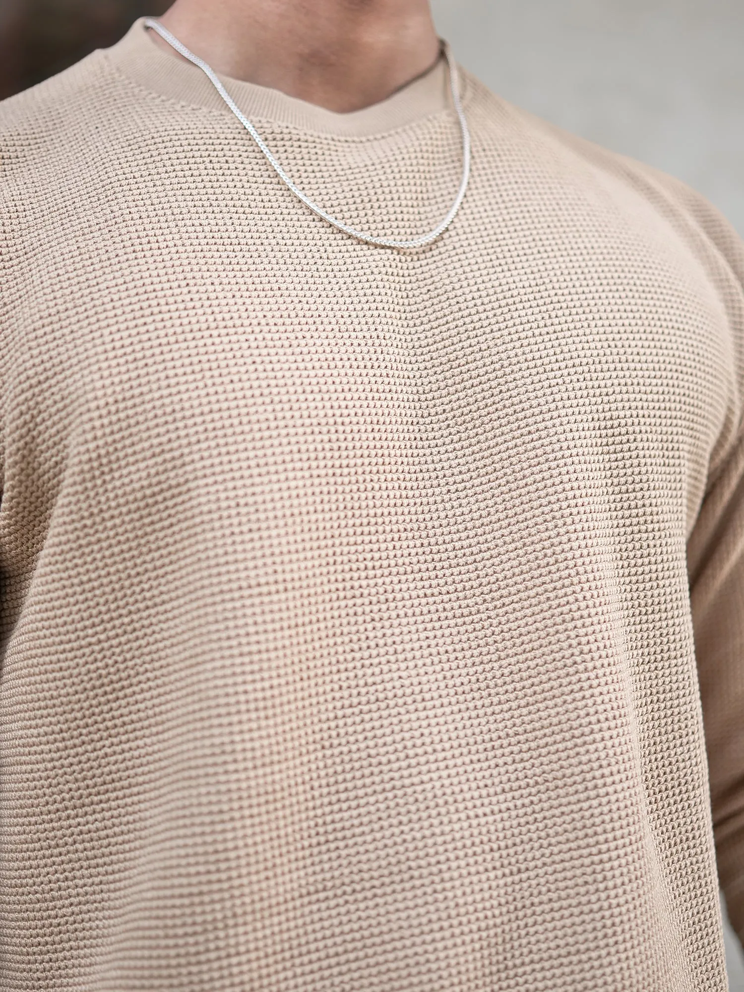 Hex Weave Beige Sweatshirt