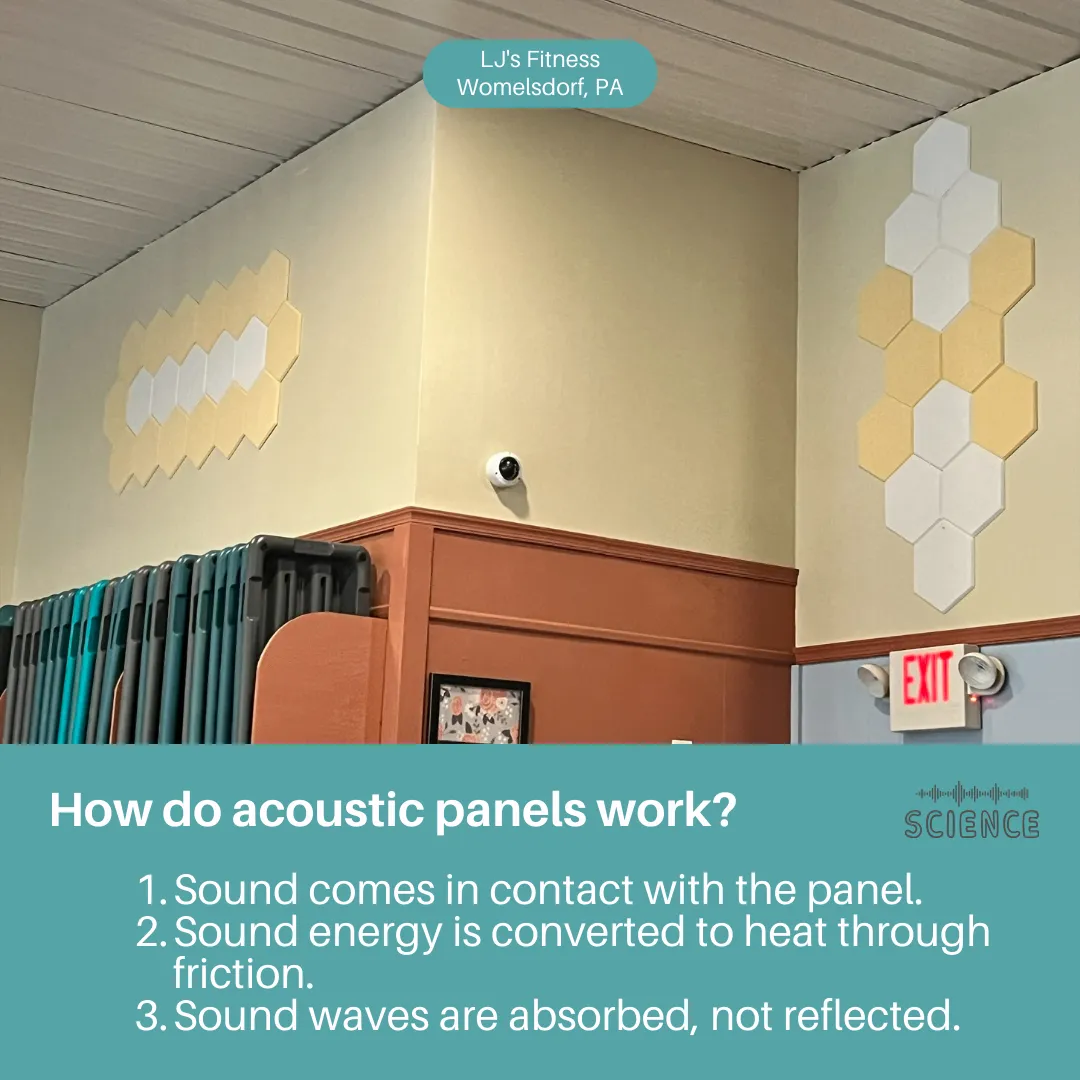 Hexagon Polyester Acoustic Panels - 12 Pack | Eco-Friendly Sound Absorption | Easy Peel & Stick Installation