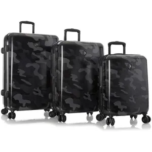 Heys Black Camo Fashion Spinner 3pc Set