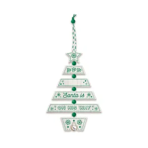 HH- Xmas Tree Decoration - Santa Green/White