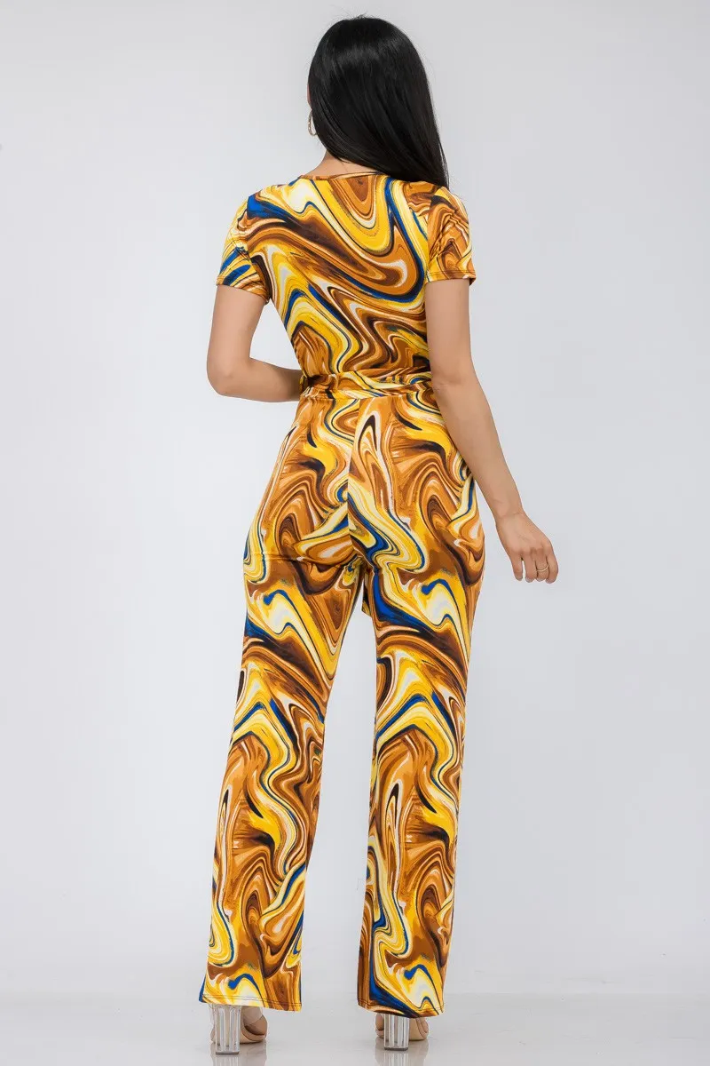 HH557R-MARB - WIDE LEG JUMPSUIT