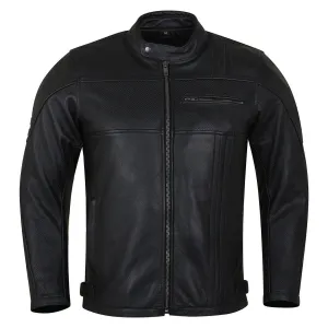 High Mileage Mens Premium Commuter Cafe Racer Motorcycle Leather Jacket with Removeable CE Armor