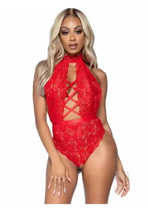 High Neck Teddy Thong Md Red