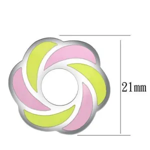 High polished (no plating) Stainless Steel Earrings with Epoxy in Multi Color for Women Multi Color Stone Color Style TK904