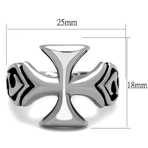 High polished (no plating) Stainless Steel Ring with Epoxy in Jet for Women Style TK1602