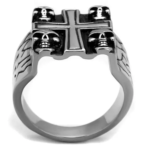 High polished (no plating) Stainless Steel Ring with Epoxy in Jet for Women Style TK2316