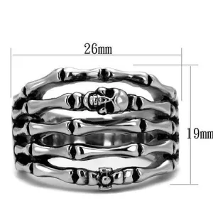 High polished (no plating) Stainless Steel Ring with Epoxy in Jet for Women Style TK2512